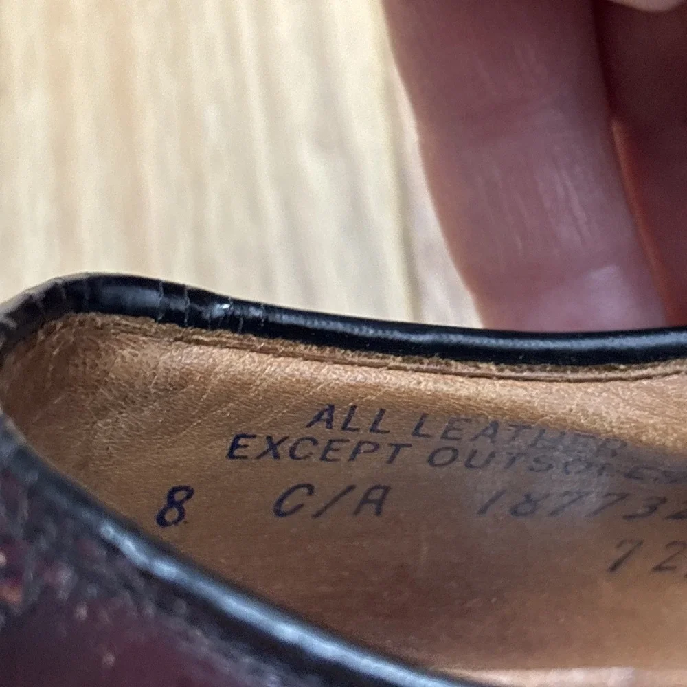 L.L. Bean Mens Saddle Shoes Burgundy Leather Plain Toe Dress‎ Oxfords Size 8